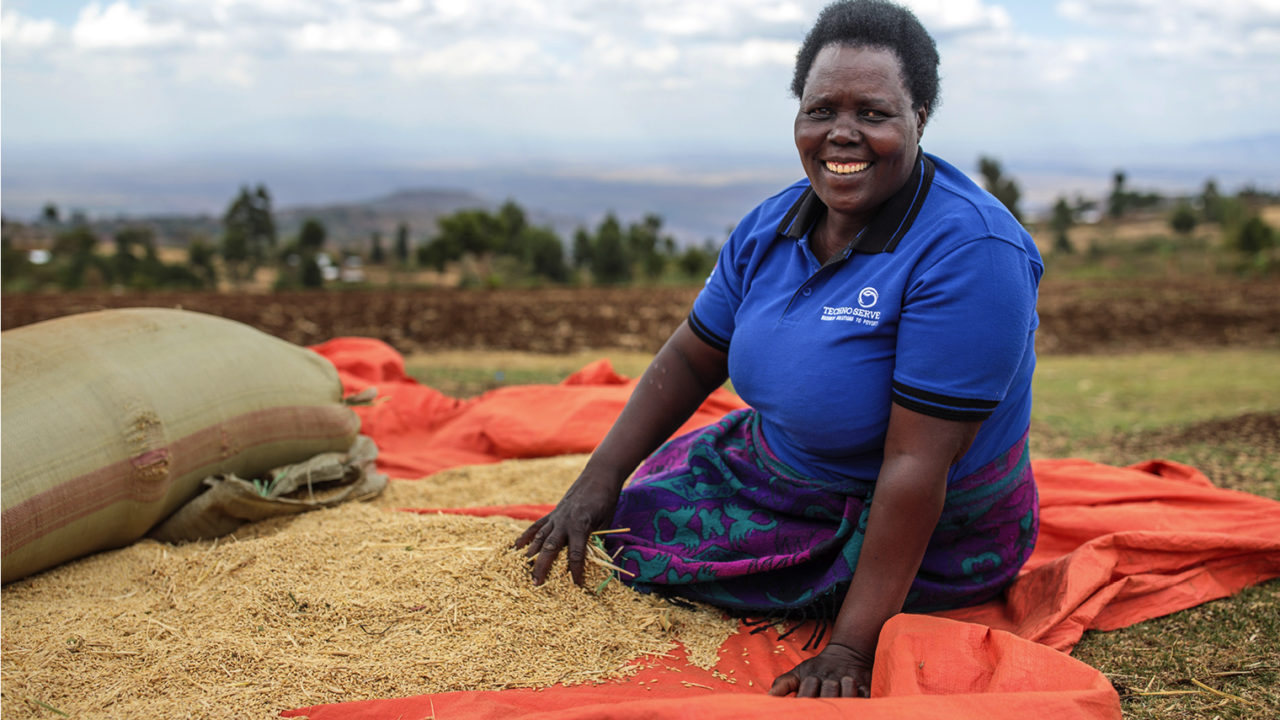 Barley farmer Grace Mokoso from Sipi, Uganda, works with BanQu which offers farmers a secure platform to record their transactions